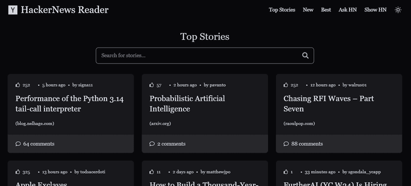 HackerNews Reader